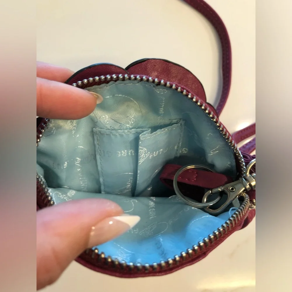 Rose Crossbody Faux Leather Crossbody / Clutch Purse OS